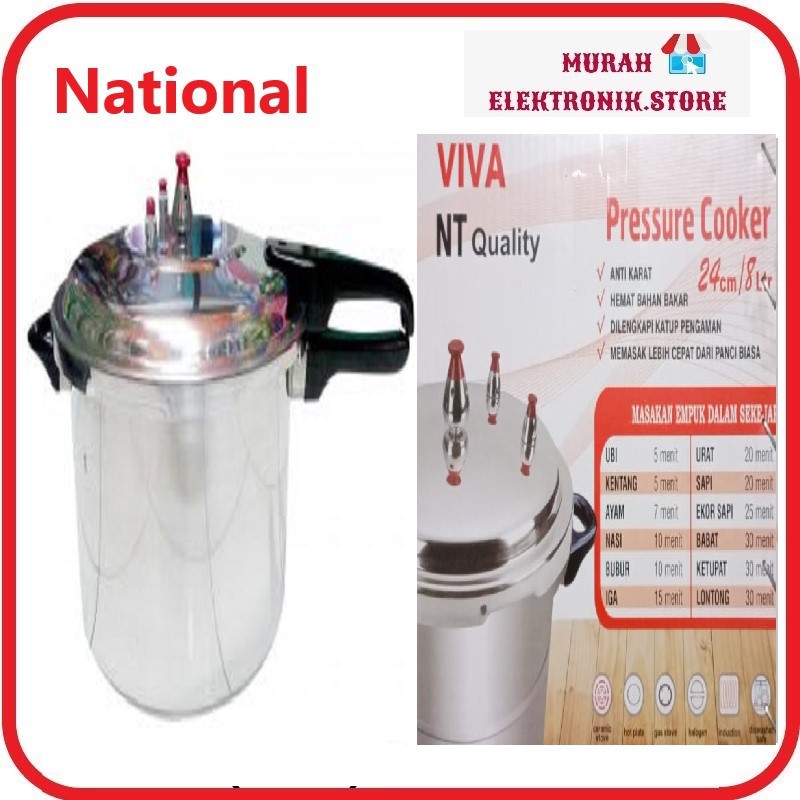 Pressure Cooker Panci Presto Viva National 8 Ltr 24 cm