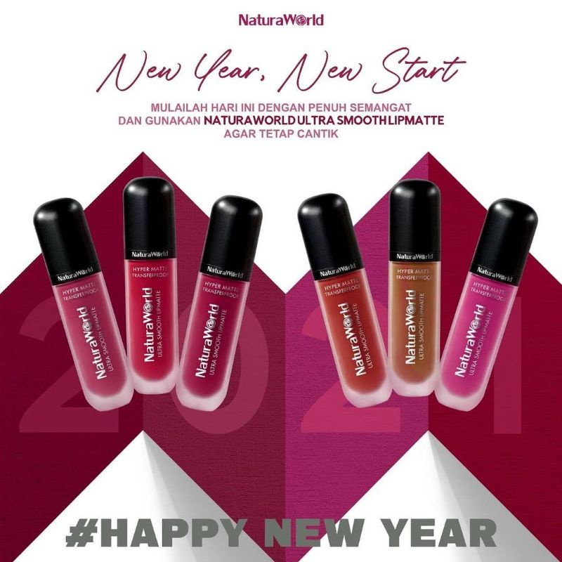 Lipmatte NaturaWorld/Ultra Smooth Halal BPOM/Tahan Lama 16Jam