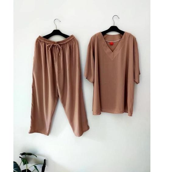 (STOK TERBARU) STELAN ANDIN RAYON POLOS (COD) SETCEL ANDIN/ ANDIN IKATAN CINTA/ONE SET ANDIN/ONE SET