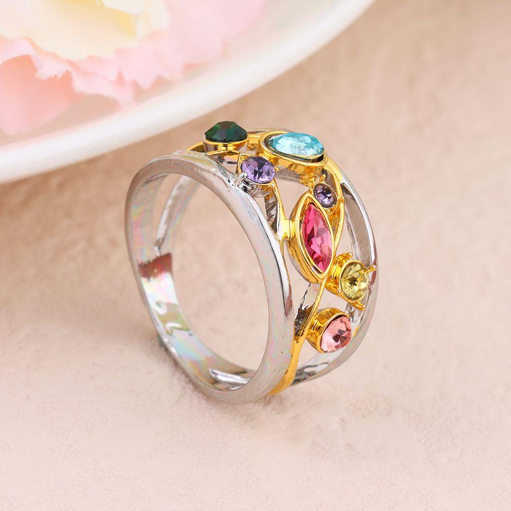 Lily 1PC Cincin Zircon Cincin Jari Untuk Perhiasan Wanita Kepribadian Desain Hollow Out