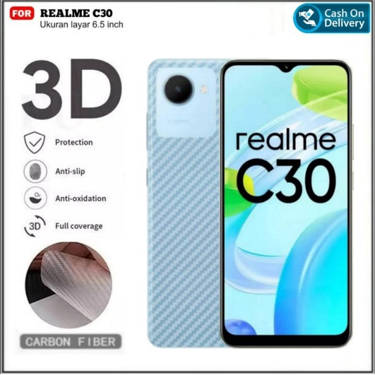 GARSKIN Sticker Carbon Realme C30 C25 C21 C12 Narzo 50i Prime 6.5 Inchi Skin Carbon Transparan Fiber Protection Back Sti