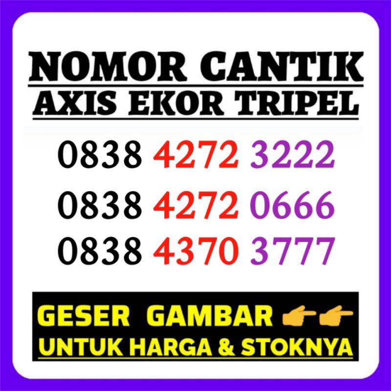 Nomor Cantik Axis Triple Murah Meriah