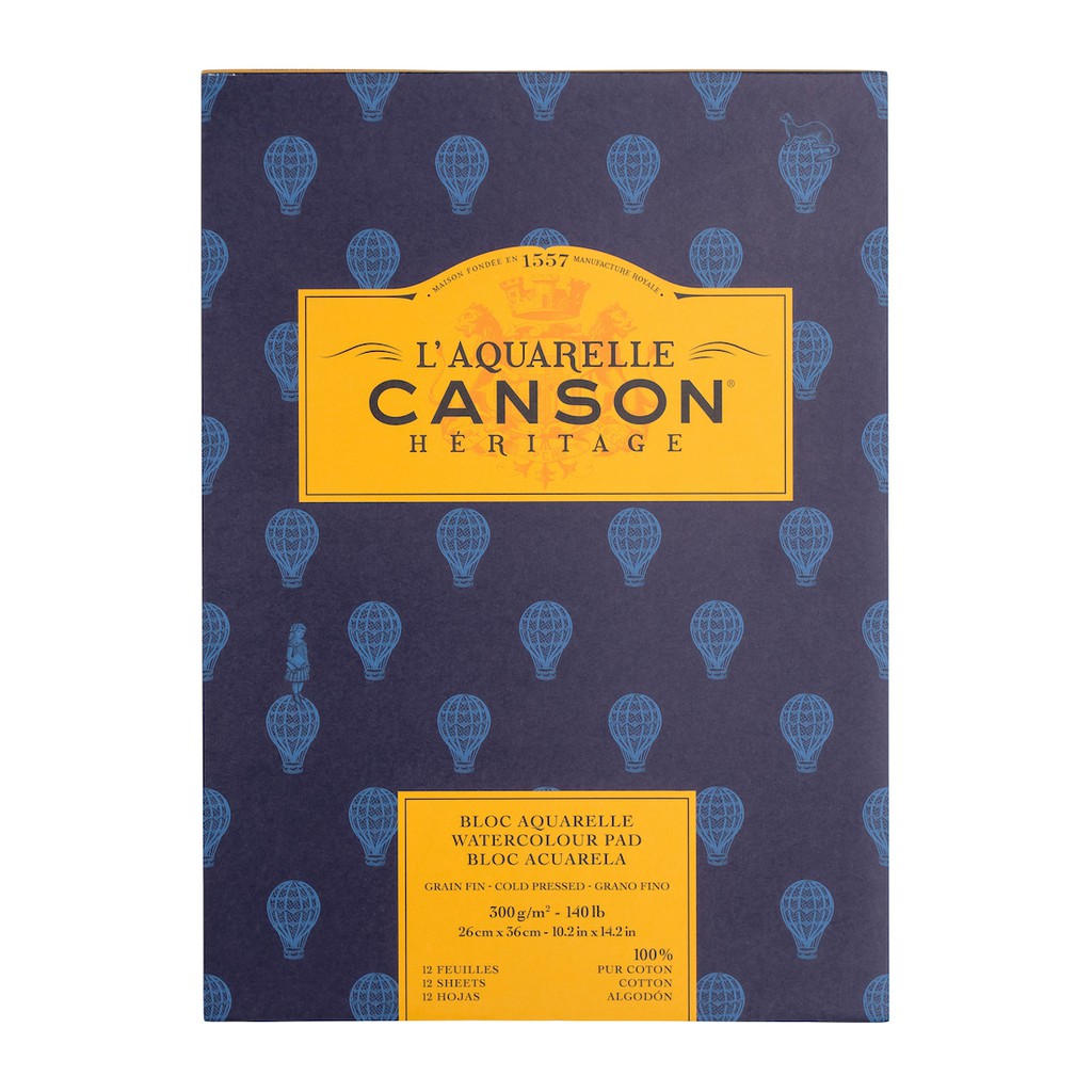 

Canson Héritage Watercolor Pad Cold Pressed 12 Sheets 26x36cm