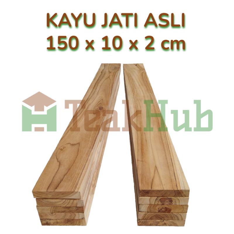 Jual Papan Kayu Jati Asli 150x10x2 Cm Serut Amplas Bahan Furniture ...