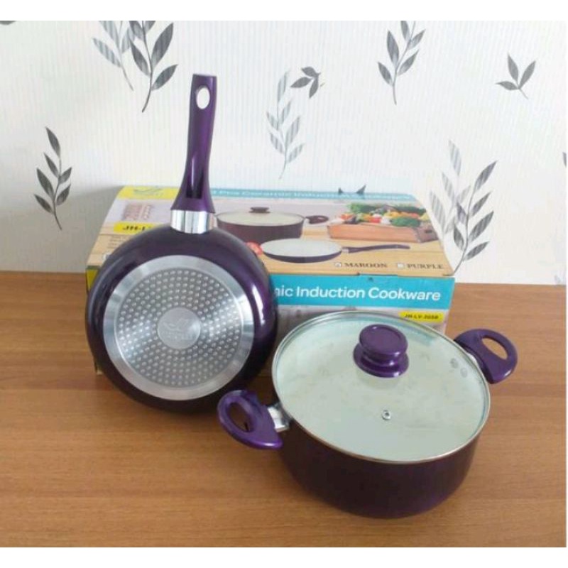 Panci Set 3 pcs Keramik Induksi Jagoo