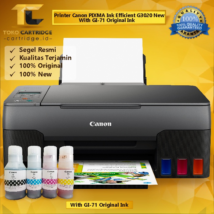 Printer Canon PIXMA Ink Efficient G3020 (Print - Scan - Copy) New, Printer Canon Ink Tank G3020 New