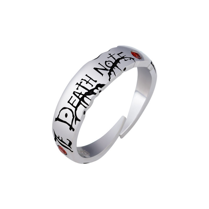 Cincin Adjustable Desain Anime Death Note Yagami Warna Silver Untuk Pria Dan Wanita