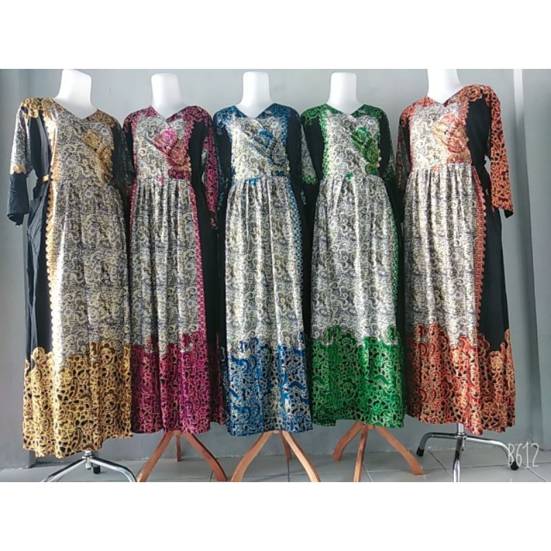 longdres prada daster gajah putih batik busui jumbo