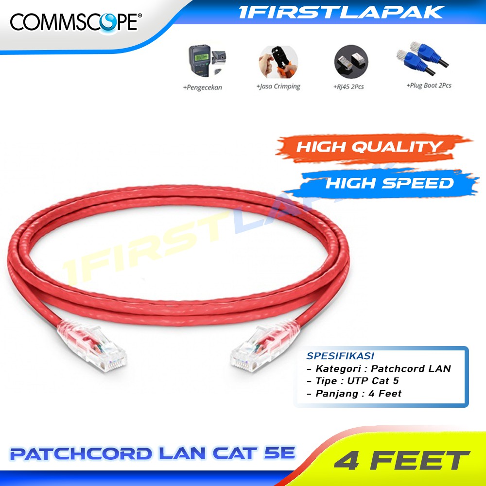 AMP Patch Cord Cat5e 4 Feet Patchcord FTP UTP Cat5e 4ft AMP Commscope