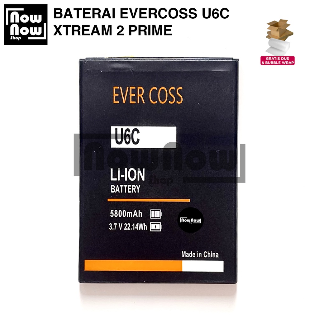 Baterai Evercoss U6C M60 M6 M6A Xtream 2 Prime Original Double Power Batre Batrai Battery HP Evercos Cross