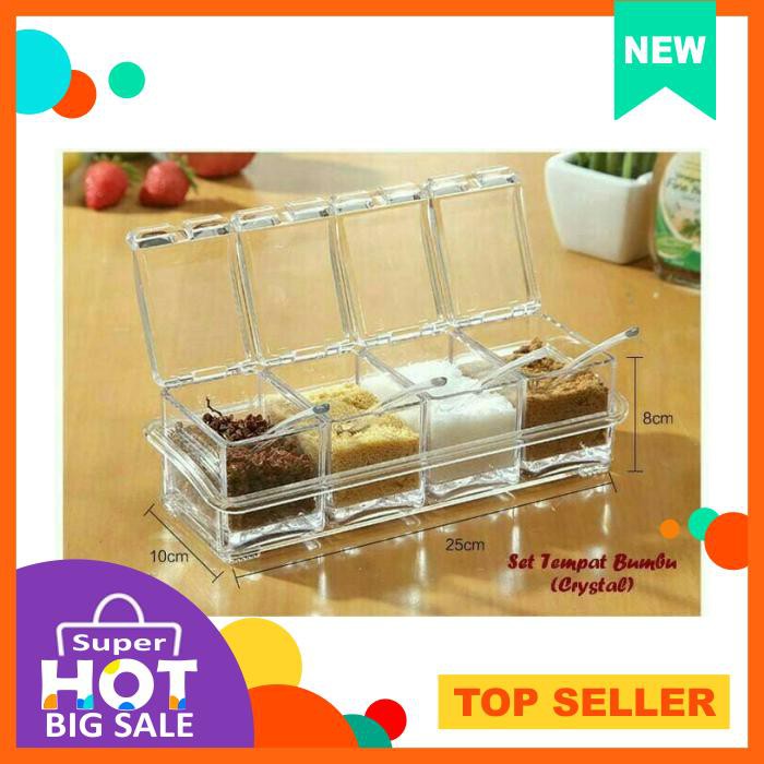 Tempat Bumbu Crystal 1 Set Isi 4 - Dapur - Peralatan Dapur