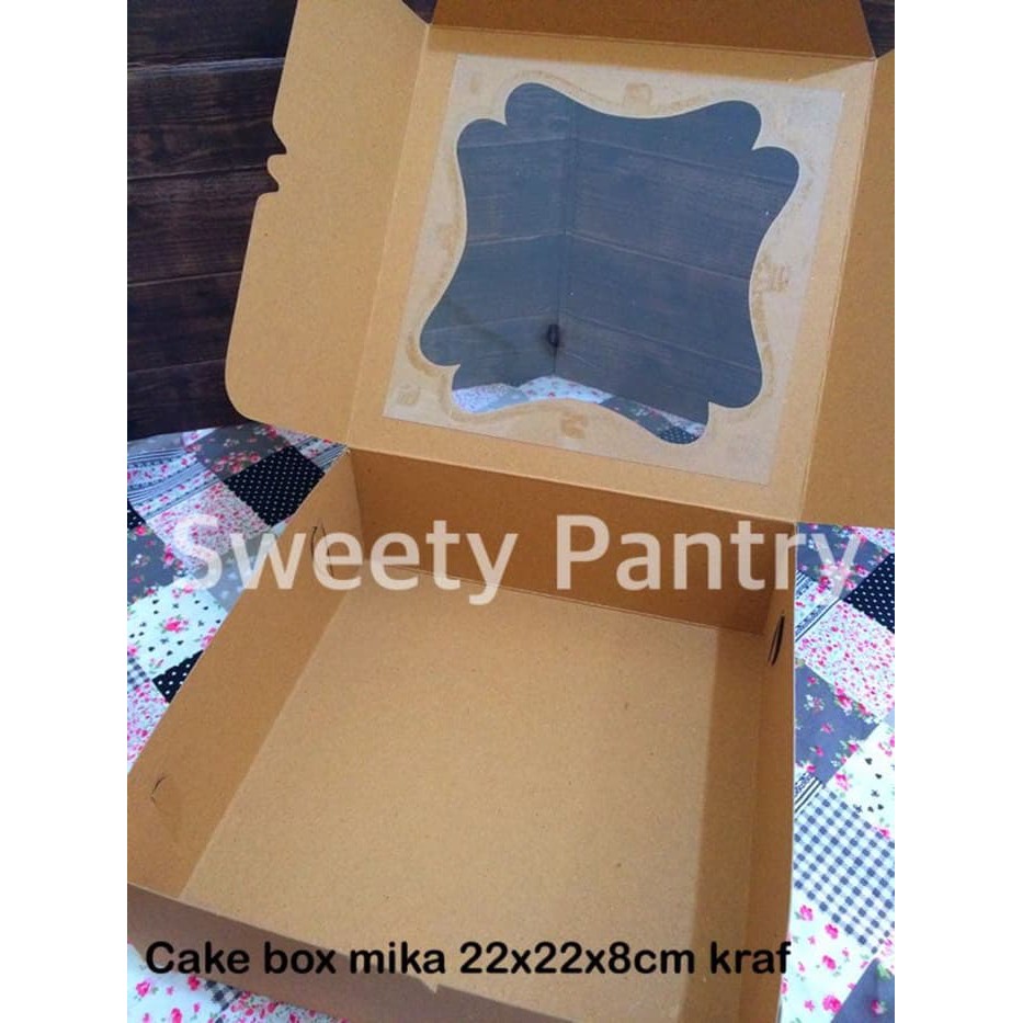 

dus kue / box kue / kemasan kue / packaging kue 22x22x8cm kraf