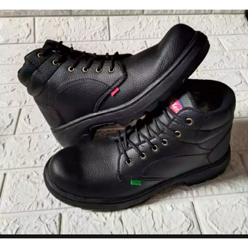 sepatu safety murah boot tali Hitam