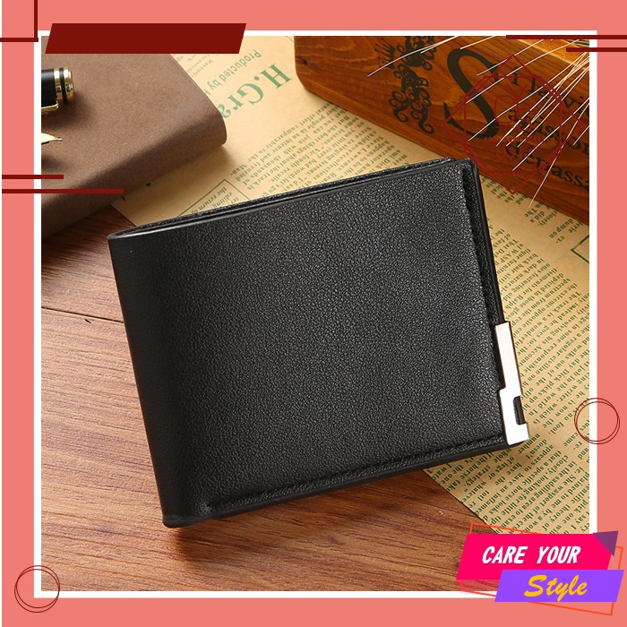 CYS Dompet Lipat Pria Kulit Pu Dompet Pria Murah Wallet Keren Elegan Trendy Murah D52