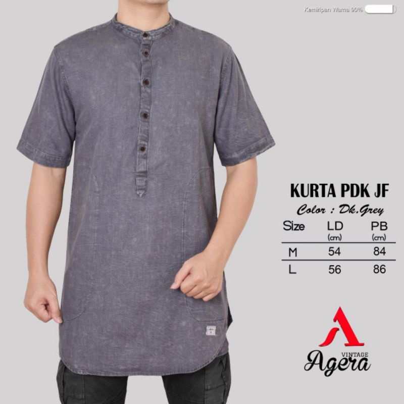 BAJU KURTA KEMEJA KOKO PRIA LENGAN PENDEK COTTON JF DENIM LIMITED ONLY SAJUAK &amp; AGERA VINTAGE