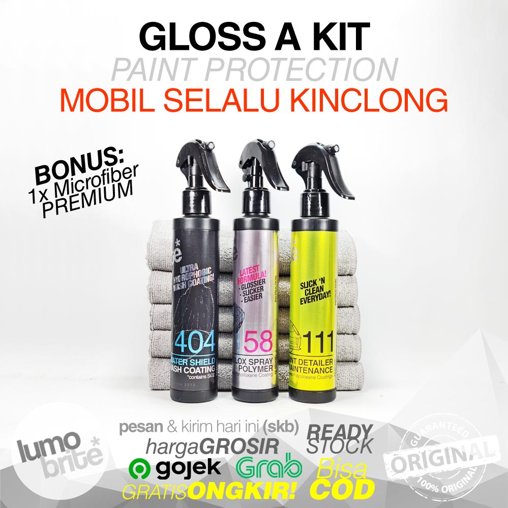 LUMOBRITE GLOSS A KIT GRATIS 1 Lap Microfiber Paket Hemat Wax Sealant Coating MURAH