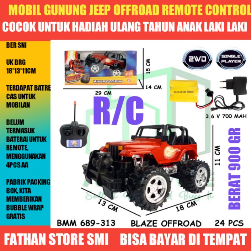 RC Jeep off Road Mobil Mobilan Mainan Anak Laki Laki Jeep Off road Buggy Gunung Anti Air TD-BMM689-3