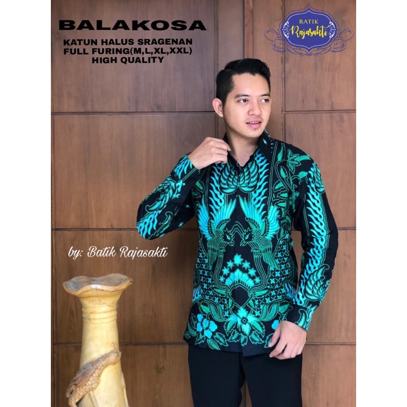 BATIK PRIA BALAKOSA FULL FURING KATUN HALUS SRAGENAN SIZE M-XXL ASLI SOLO