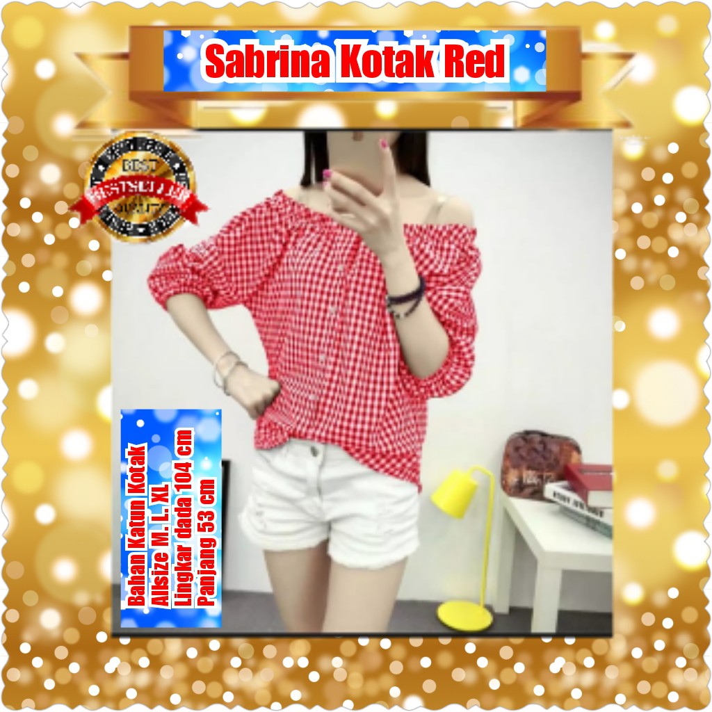 SABRINA KOTAK / BLOUSE  TERPOPULER TERLARIS TERMURAH