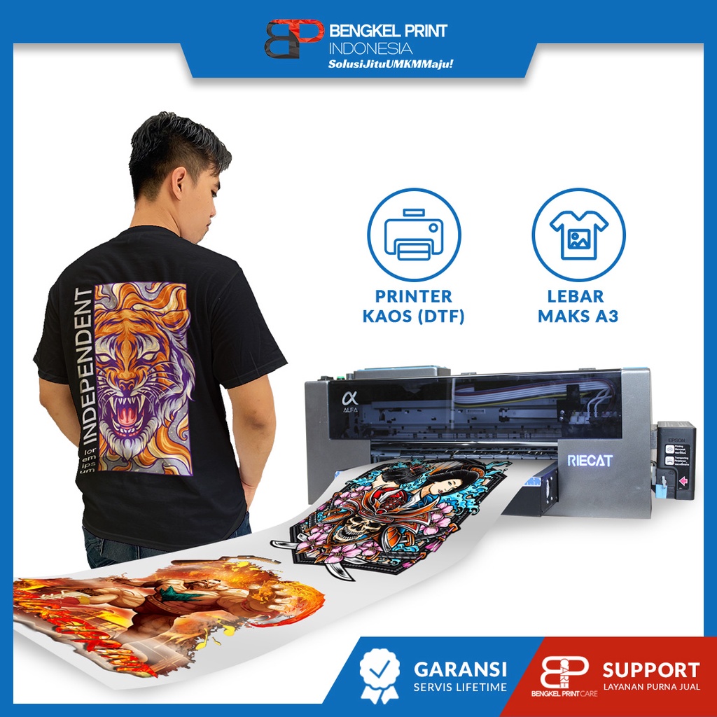 Jual Mesin Printer Dtf Sablon Kaos Cetak Kaos Printer Transfer Film Riecat Alfa Shopee 1714