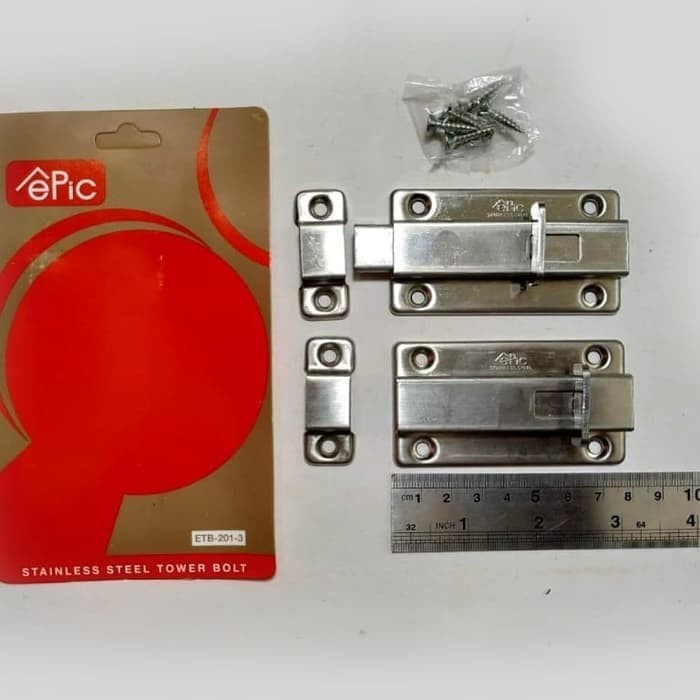 PTMndri - Grendel Stainless Epic Tower Bolt 4 inch / Slot / Selot Kunci Pintu