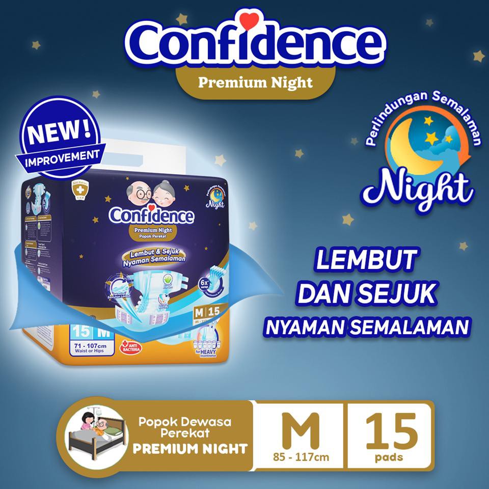 Confidence Premium Night M15 - Confidence Popok Perekat Premium M 15