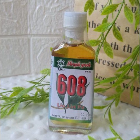 Minyak Gosok 608 (HIJAU) TUTUP PUTIH 60ML/ Minyak gosok liu lin pa