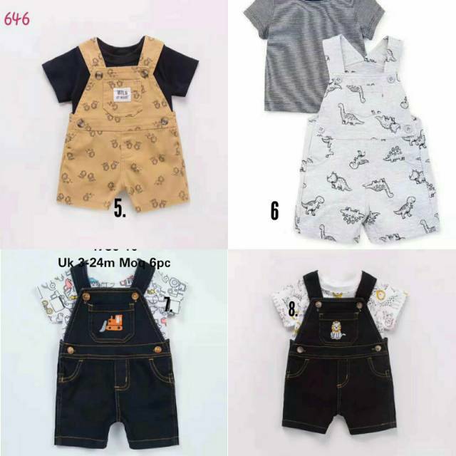 Romper Bayi/ Set Overall baju bayi import