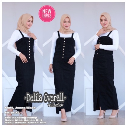 ((3 warna )) DELILA OVERALL Matt Jeans Wash HQ