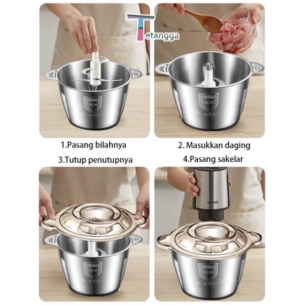 BLENDER DAGING STAINLESS STEEL 2 LITER / MEAT GRINDER / BLENDER KAPSUL CAPSULE TERMURAH