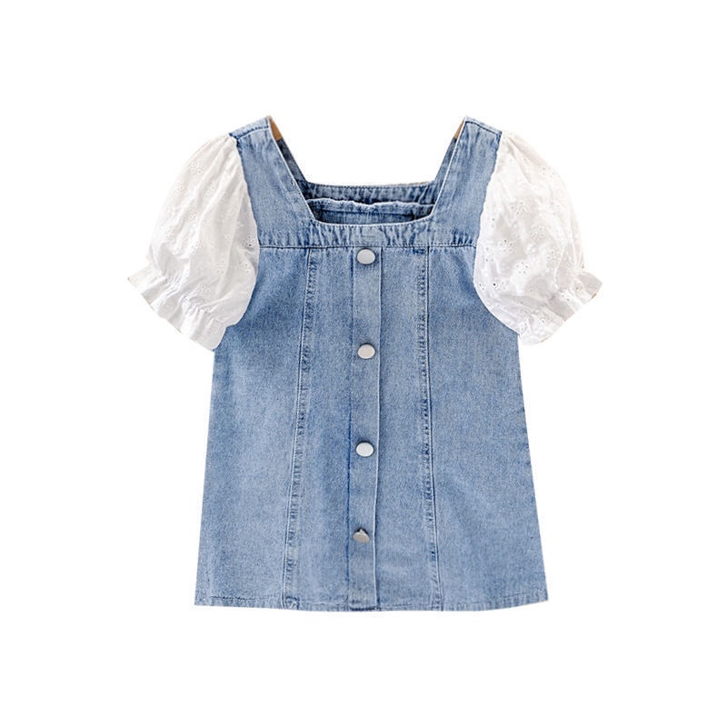 HappyOliver DRESS ANGELA JINS Baju Dress Denim Anak Perempuan Berkualitas