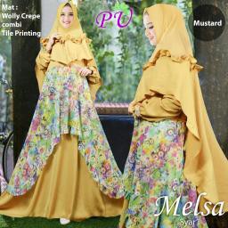 MELSA SYARI JUMBO BAJU MAXI DRESS MUSLIM WANITA MURAH GAMIS CEWEK MODIS KEKINIAN GROSIR MODERN
