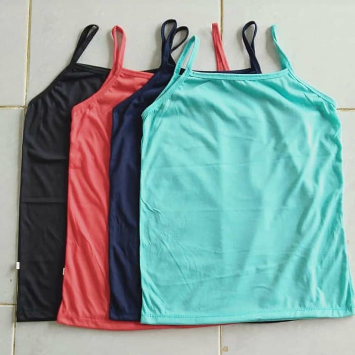 6 Pcs Singlet Tali Wanita Dewasa Jumbo / Tank Top Tali Wanita Dewasa Multi Color Berkualitas COD