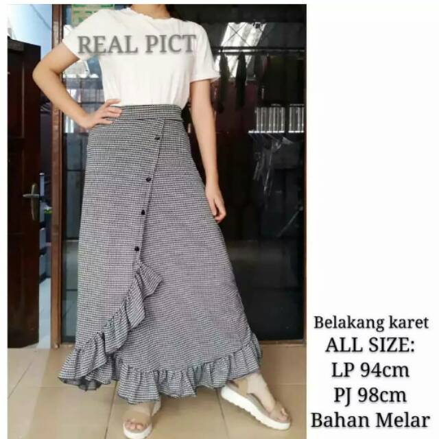 Rok Rampel Klep Rumbai Panjang