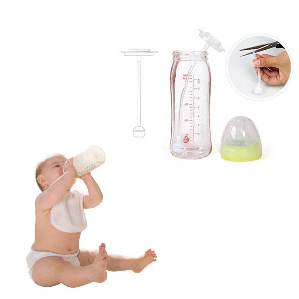 Needway 2pcs Aksesoris Botol Bayi Dapat Diputar Silikon Kereta Bayi In Suck Plastik Makan Aksesoris