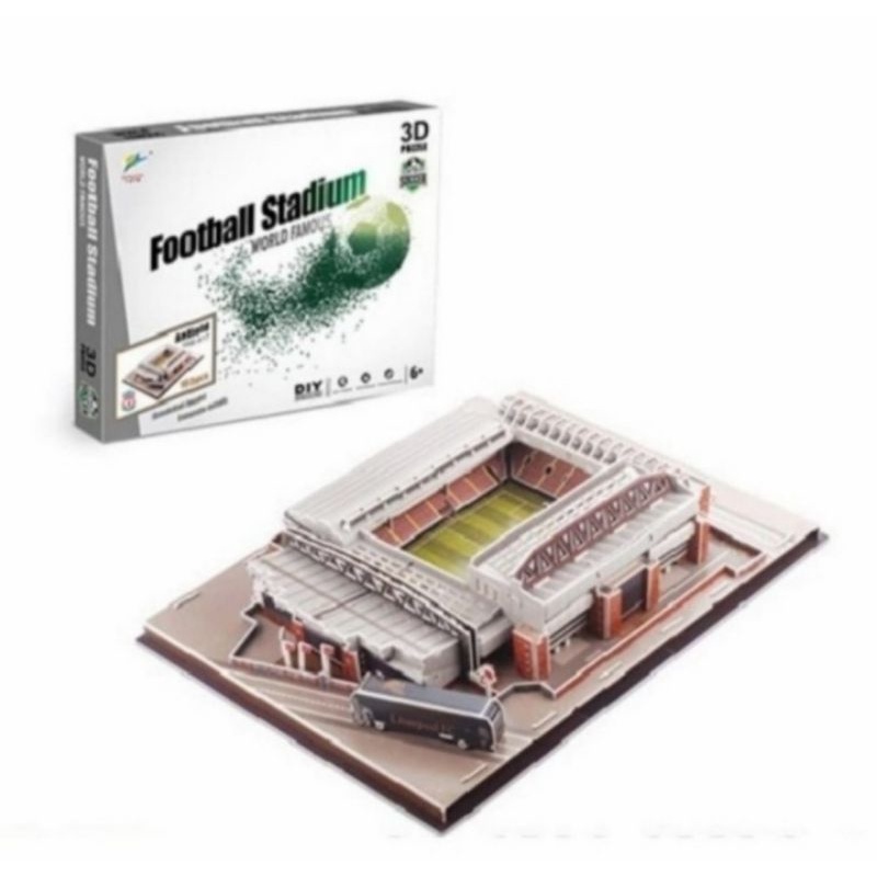 Miniatur Stadion Sepakbola 3D Puzzle Klub Eropa / Mini Replica Football Stadium European Club / Puzzle Stadion Bola Camp Nou Santiago Bernabeu Old Trafford Anfield Stamford Bridge Emirates Stadium Parc des Princes Allianze Arena San Siro Guiseppe Meazza