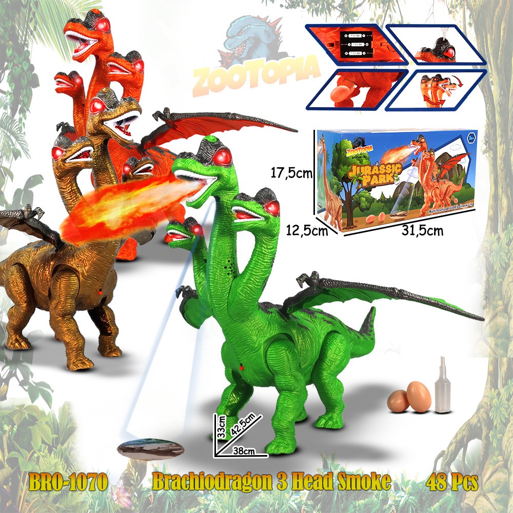 PROMO BRO1070 BRO1041 BRO1128 Triple Dragon Braciosaurus Bertelur DInosaurus Mainan Anak Hewan ZOOTOPIA