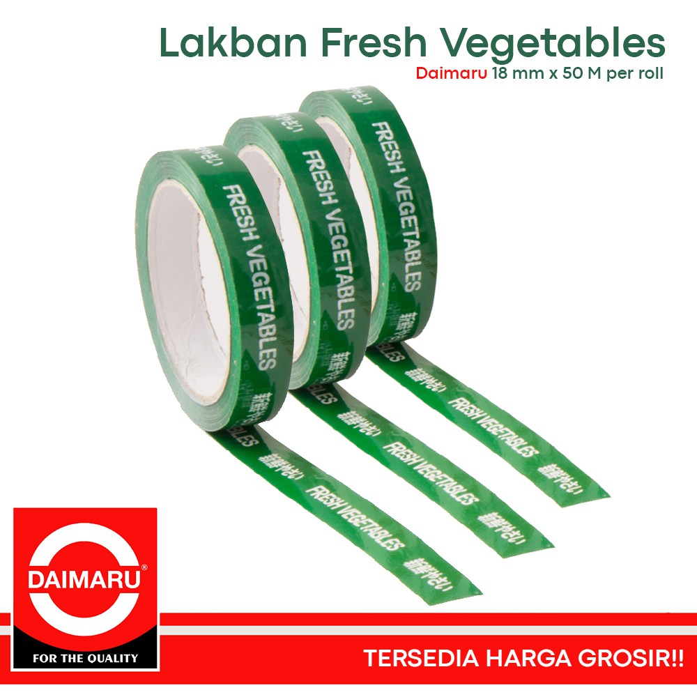 

Lakban Fresh Vegetables / Lakban sayur Daimaru 18 mm x 50 M per roll Pigura Frame Bingkai Foto