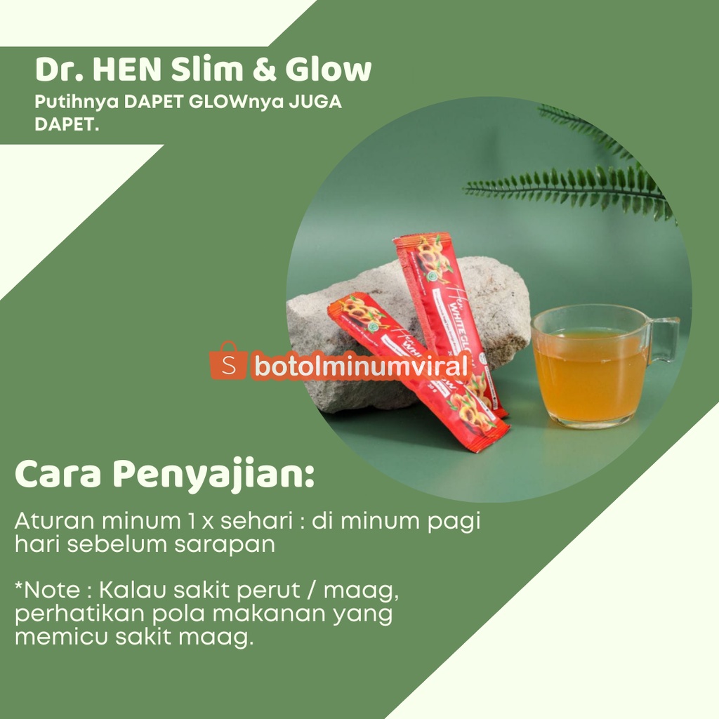 Minuman Kolagen Pemutih White &amp; Glow DNA Salmon L Glutathione Dr Hen