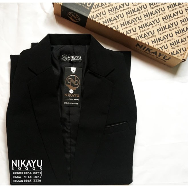 PAKET SETELAN JAS CASUAL BLACK 3in1 - SETELAN JAS KERJA FORMAL WARNA HITAM SLIMFIT ORIGINAL NIKAYU