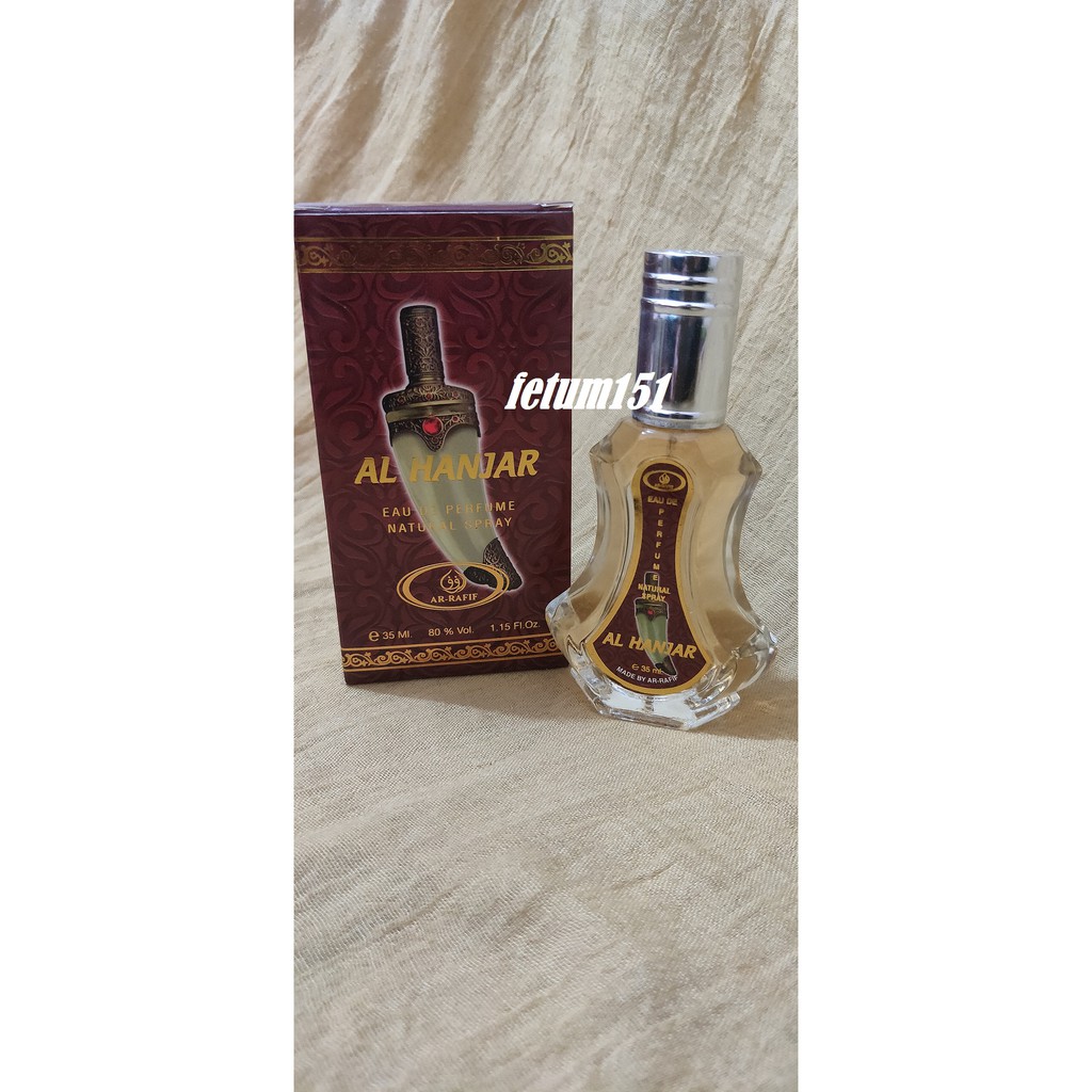 parfum arrafif spray alhanjar 35ml minyak wangi ar-rafif spray alhanjar 35ml