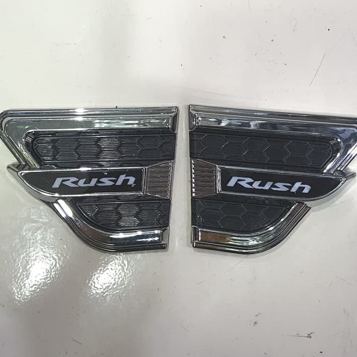 Emblem side ventilator AIR FLOW SAMPING variasi TOYOTA RUSH CHROME CROME HITAM TWOTONE SEMUA TAHUN