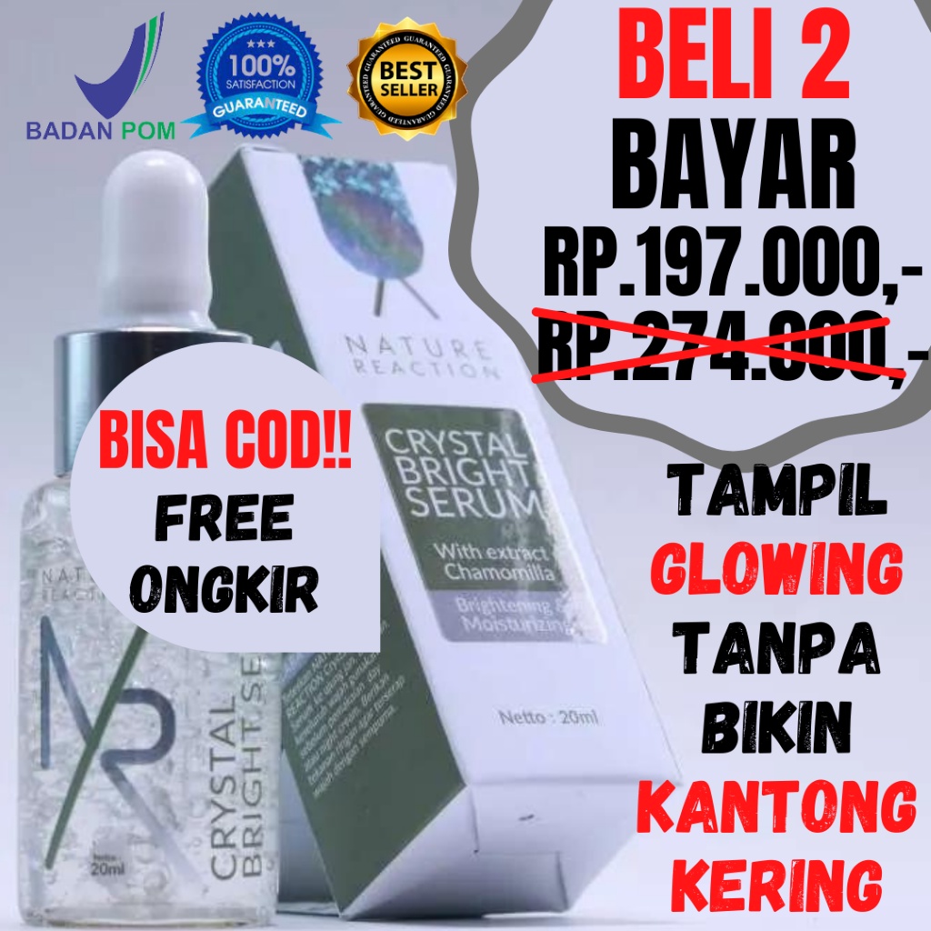 NATURE REACTION - SERUM NR CRYSTAL CRISTAL KRISTAL BRIGHT SERUM WAJAH BPOM ASLI ORI ORIGINAL 100%