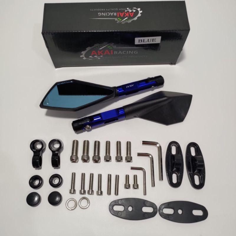 Spion Motor Model Tomok V2 Tomok V5 Full CNC PREMIUM Universal Semua Motor Bisa-Biru kaca biru