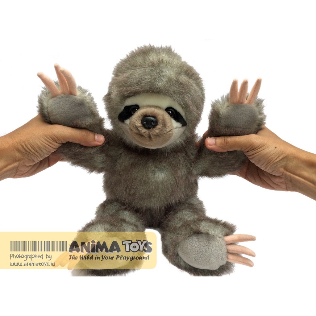 Boneka Hewan Kukang Abu-abu Grey Sloth Animatoys SPRi029