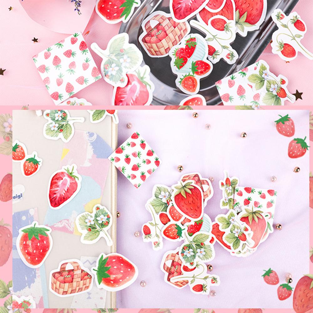 [Elegan] Strawberry Stiker Hias Hadiah Anak Lucu Kreatif Alat Tulis Sticker Marker Buku Kantor Sekolah Supply Sticky Notes