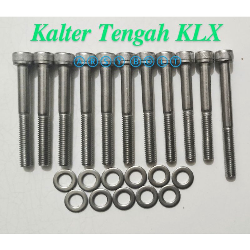 Baut Crankcase Mesin Tengah Kawasaki KLX 150 Kunci L Stainless