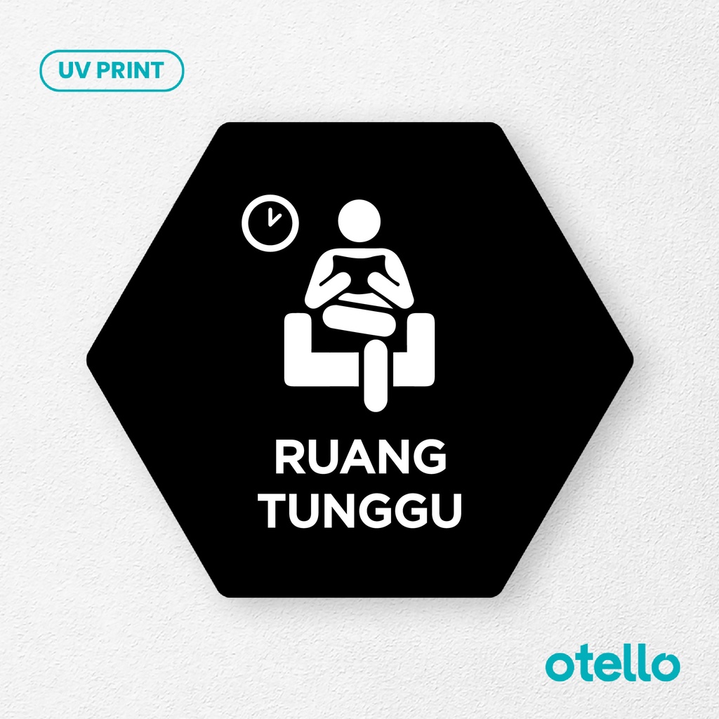 Ruang Tunggu Sign Board Akrilik Tempel Dinding Papan Acrylic Restoran Dinding Petunjuk Toko Cafe