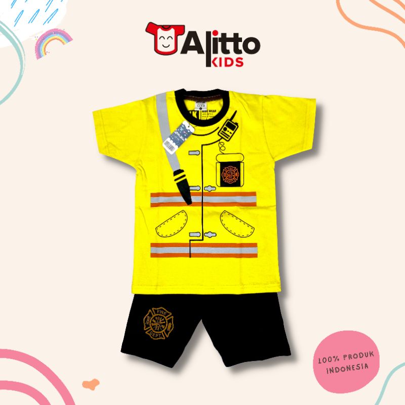 Baju Anak Setelan Kaos Anak Setelan Profesi Damkar Kaos Anak Baju Anak Distro Damkar