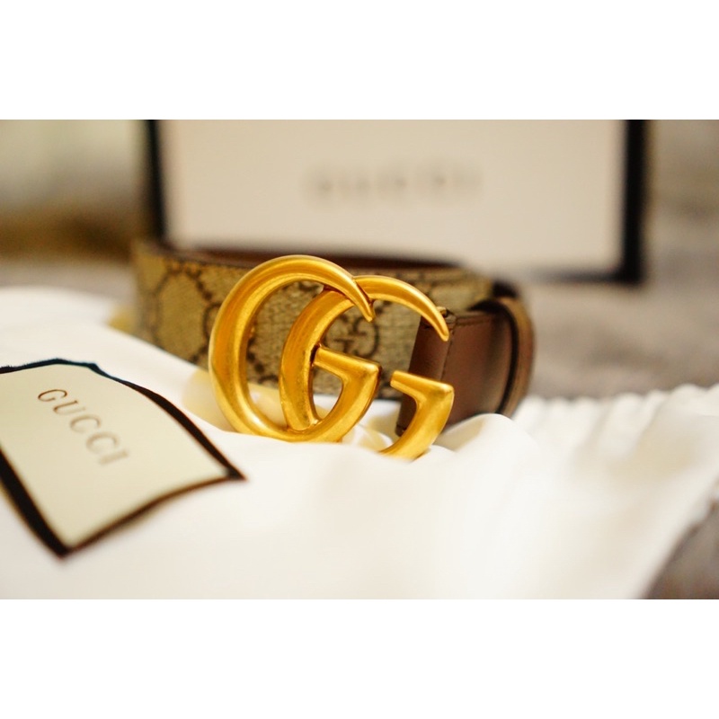 GUCCI BELT GG Supreme in Brown 3cm size 80